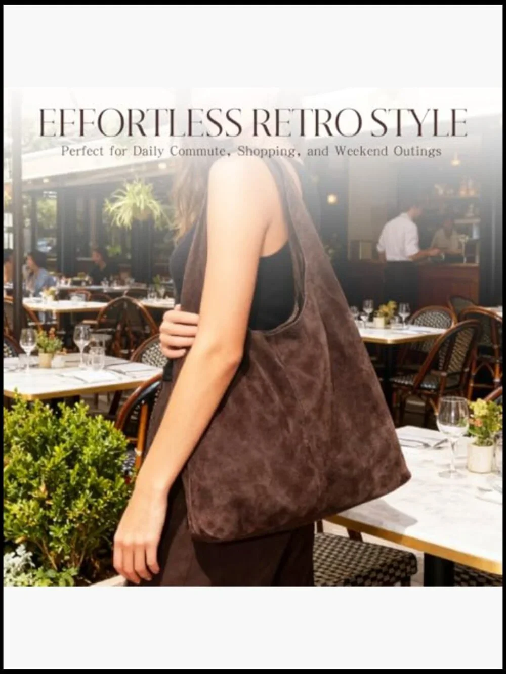 Faux Suede Slouchy Crescent Hobo Bag Shoulder Purse Trendy Vegan Handbag